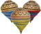 sicilia bedda - Toupie sicilienne couleurs assorties en bois - Fantastique jeu pour les petits et les grands - 8 cm - Produit 100% sicilien (décoré)