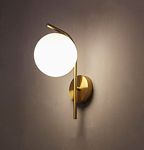 Lampe Murale De Créativité Moderne Avec Abat-Jour En Verre Boule, E27 Fini Doré Appliques Murales Luminaire Personnalité Montage Mural Lumière Pour Chambre Salon Couloir Art Mural