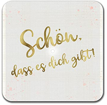 Interluxe LED Untersetzer - Schön, DASS es Dich gibt - leuchtender Untersetzer für Gläser, als Partydeko oder Geschenk, Kompliment