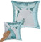 BAKAJI Dekokissen Kissen für Sofa, Bett, Kissenbezug, mit Pailletten, Meerjungfrau-Effekt, doppelte Farbe mit Einhorn-Dekoration, Größe 40 x 40 cm, modernes Design (Hellblau)