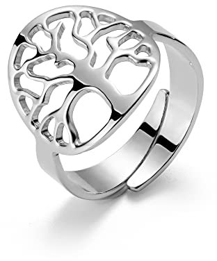 Bague Arbre De Vie En Argent Sterling À Taille Réglable