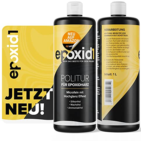 epoxid1® Polierpaste für Epoxidharz | 1000ml | Hochglanz-Finish Mit Microperl-Technologie | Politur für Resin & Kunststoff