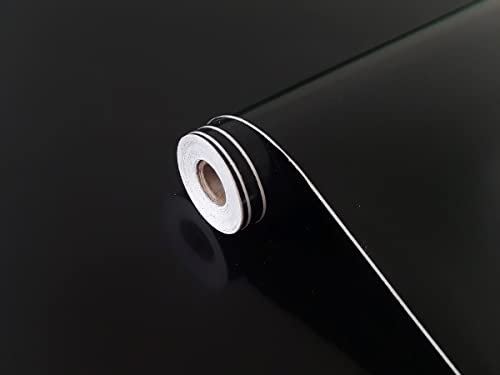 Dimex Klebefolie Uni GLANZ SCHWARZ Möbelfolie Dekofolie - Türfolie Küchenfolie Schrankfolie Tischfolie | 90 cm x 1 m