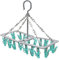 JVL Folding Sock Dryer Complete with 20-Piece Clothes Peg, Aqua, Grey, White, One Size, 19-291