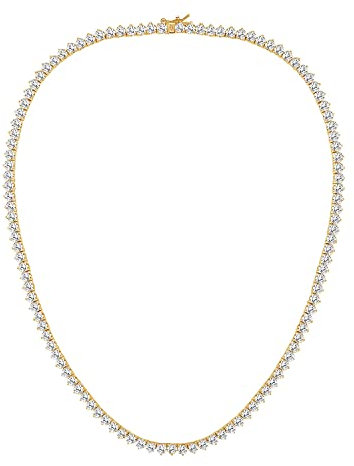 GMESME Tennisarmband, 18 Karat Weißgold, 4,0 runde Zirkonia, 15,2 cm, 16,5 cm, 7,5 cm, 21,6 cm, 21,6 cm, 22,9 cm, 22 inch, Vergoldet, Zirkonia