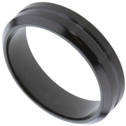 Jobo Herren-Ring aus Edelstahl schwarz beschichtet Größe 68