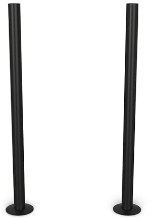 UK Radiators Black Radiator Pipe Sleeve - Matte Black Finish - 300mm Brass Pipe Sleeves - Perfect Addition to Any Interior Design