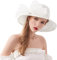 Naimo Damen Organza Kirche Kentucky Hüte Derby Fascinator Hut Elegante Schleife Breite Krempe Brauthut Tea Party Hochzeit Sonnenhut