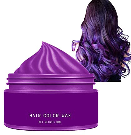 Cire de Couleur de Cheveux Cire Colorante Cheveux Cire Capillaire Colorée Cire Coiffante Cheveux Cire Colorante Cheveux Temporaire Crème Coiffante Cheveu pour Fêtes Jeux de Rôle Halloween, Violette