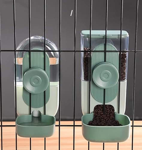 Misyue Dispensador automático de agua para alimentos, alimentador de conejo de gravedad y dispensador de agua, dispensador de comida y agua para gatos, conejillo de indias, erizo y hurón