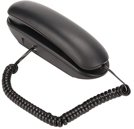 Retro-Wandtelefon, Klassisches Schnurgebundenes Telefon, Wandmontage, Tischplatte, Doppelter Verwendungszweck mit Stummschaltung, Wahlwiederholungsfunktion, Festnetzanschluss für (Schwarz)