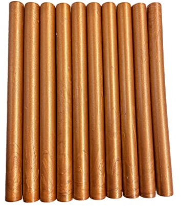 Syntego 10pcs Light Copper Shimmer Glue Gun Sealing Wax Sticks for Wax Seal Stamping