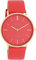 Oozoo Vintage Damen Uhr Chilli/Gold - Armbanduhr Damen mit 20mm Lederarmband - Analog Damenuhr in rund C20325