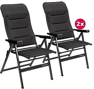 BERGER Novara XL Klappsessel | Set 2 Stück | Großer Klappsessel für Camping | Klappstuhl Leichter Garten | Bequemer Stuhl aus Aluminium | Peche, Terrasse, Balkon, Strand | Klappstühle