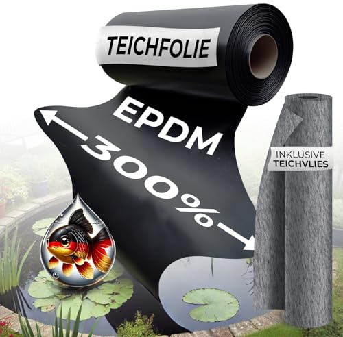 Black Forest Pond Shop Teichfolie mit Vlies - Teichfolie 6 x 7 m aus EPDM Folie mit Teichvlies 500 g/m² für Teich Schwimmteich Gartenteich Badeteich - Teichfolie 1mm kaufen