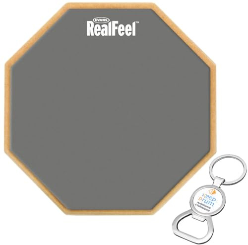 Evans RF12G RF-12G Practice Pad Drum Practice Pad 12 Inches + Keepdrum Bottle Opener Keyring