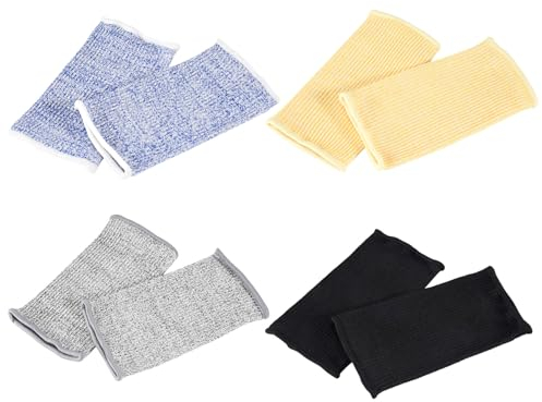 Iunipusy Unterarmschutz, 4 Paar Anti-Schnitt und Feuerfeste Armschoner, Aus robustem HPPE und Nylonmaterial für maximalen Haut- und Prellungsschutz - Optimiert für Damen und Herren