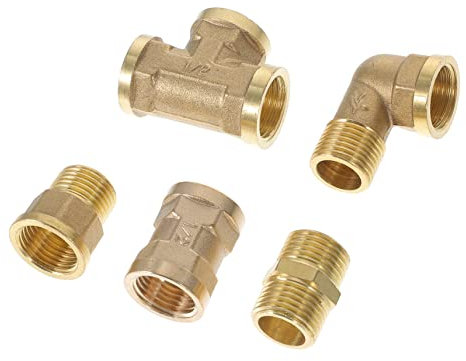 Veemoon 1 Jeu Raccords En Laiton Adaptateur De Conduite D'eau Raccord 1/2 Tuyau Connecteurs De Tuyaux Coupleur De Robinet Adaptateur De Tuyau D'arrosage Durite Fil Intérieur Tube En Laiton