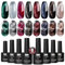 YTD Likomey Cat Eye Gel Nail Polish Set,8 Colors Crystal Magnetic Glitter with Magnet Stick Kit,Silver Green Blue Black Champagne Gold Brown Red Plum UV Gel Polish,8 Pcs 7.5 ml