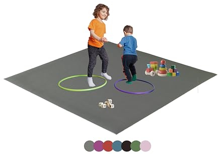 Hofbrucker® Krabbelmatte, Spielmatte, Turnmatte für Baby & Kinder, Öko-Tex Zertifiziert, Made in Germany, Abwaschbar, Rutschfester Spielteppich Größen (Grau, 160 x 160)