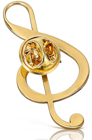 Cyrank Musiknoten-Brosche, Mikrofon-Brosche, Gold Brosche, Violinschlüssel Brosche, Damen Brosche, Anstecknadel, Dekorative Brosche, Für Frauen, Hochzeit Konzert, Party, Schmuck, Geschenk