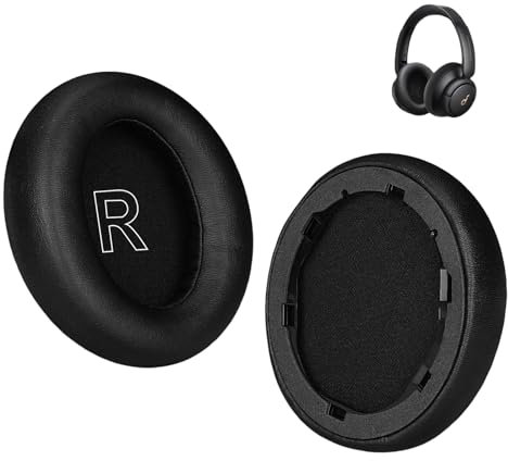 Headphone Earpads Compatible with Anker Soundcore Life Q30 Q35, Headphones Replacement Earpads with Noise Isolation Memory Foam Cushion, Soft Protein Leather Replacement Ear Pads Ear Cushion (Black)
