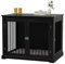HOLTICO Hundebox Möbel Mit Kissen, Beistelltisch Groß, Indoor Hundezwinger, Käfige für Große Hunde, Hundehaus, Möbelstil Mit Klappdeckel (Mittelgröße Schwarz)