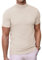 COOFANDY High Neck Tee Shirts for Men Short Sleeve Mock Turtleneck Shir Half Collar Men's Slim Fit Tee Moon Grey S