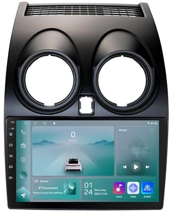 KooDux 9 pollici Android Autoradio per Nissan Qashqai 2006-2013, 4-Core 2+32GB HD Screen Car Stereo con Carplay, Android Auto, Controllo del Volante, DSP, Bluetooth, Navigazione GPS, FM, WIFI