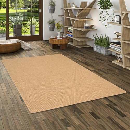 Snapstyle Hochwertiger Flachgewebe Teppich Nuss aus 100% Polypropylen - Robust, Strapazierfähig und Pflegeleicht, in vielen Farben und Größen erhältlich, Ideal für Wohnzimmer, Esszimmer und Flur