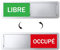 Panneaux de Porte Libre/OCCUPÉ avec 2PCS Adhésives Rondes, 17,7x5.2cm Enseigne et Affiches Coulissante Libre/Occupé Décoratives d’argent pour WC Salle de Bain Réunion Toilettes École Bureaux (argent)