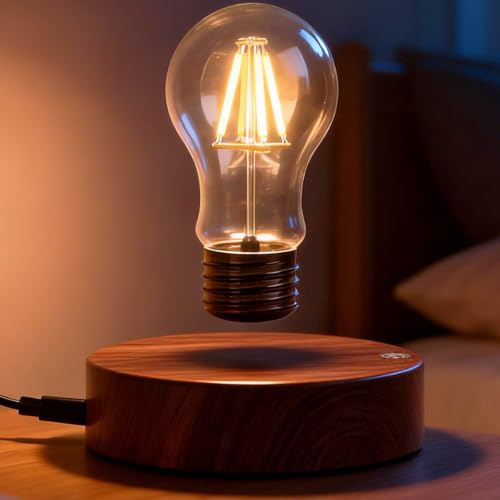 Levitating Glühbirne Lampe LED-Beleuchtung magnetische schwebende drahtlose Glühbirne Schreibtischlampe rotierende LED-Glühbirne Nachtlichter dekorative Lampe für Büro Haus Zimmer Tischdekoration