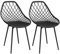 JIJIAN Esszimmerstühle 2er Set,stühle esszimmer mit Metall-Stuhlbeine,Wohnzimmer stühle,Gebogene Rückenlehne,modern stühle,Für Esszimmer,küchenstühle,Schlafzimmer und Garten-schwarz