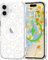 L-FADNUT Magnetic for iPhone 16 Case, Compatible with Magsafe Floral Pattern Design, Clear Girly Flower Cover Slim Bumper Shockproof Protective Phone Case for iPhone 16 White