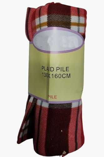 Corredocasa Plaid in Pile Ultra Morbido e Soffice con Elegante Trama Scozzese - Leggero e Confortevole - Perfetto per Divano, Letto, Regala Calore e Comfort (Rosso/Arancio, Matrimoniale 210x240)