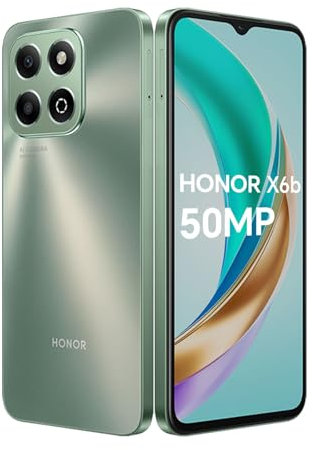 HONOR X6b 4G Smartphone 4GB 128GB, Cámara de 50MP, 5200mAh Batería, 6.56 90Hz TFTLCD, Android 14, Dual Sim, NFC, Verde