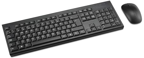 Kensington KM150 EQ Wireless Keyboard and Mouse Combo Set for Windows and MacOS, USB 2.4 GHz Nano Receiver, Full-Size Numpad Keyboard, 1200 DPI Silent Click Mouse (QWERTY UK Layout Black K75562UK)