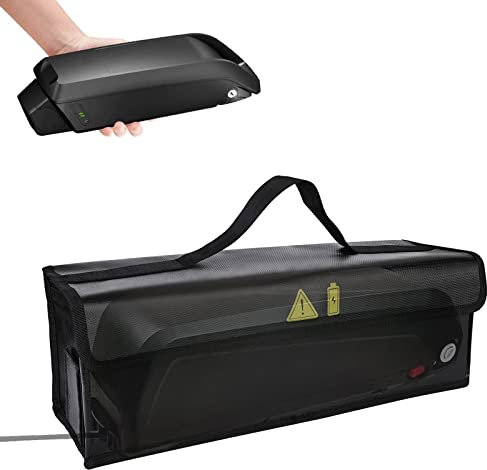 Sac de batterie pour vélo électrique, ignifuge jusqu'à 1000 °C, étanche et anti-explosion, housse de protection sûre pour le stockage, le transport et la charge, accessoires de sac de batterie de vélo