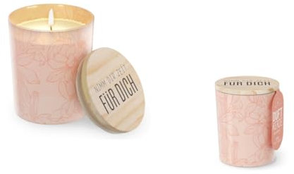 la Vida Duftkerze im Glas mit Deckel, Lotus-Duft, Serie RELAX (Nimm Dir Zeit für Dich)
