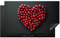 KitchenYeah© Induction Hob Protector Mat 20.5x35.4 / 90x52 cm Stove Cap Top Cover Kitchen Cooker Covers for Electric Hobs Vinyl Cherries - Heart - Red - Black