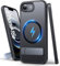 SIXBOX for iPhone 16e Case, Compatible with MagSafe & Built-in Stand & Military Grade Protection, Rugged Shockproof Translucent Protective Magnetic Phone Cover Case for iPhone 16e 6.1 2025, Black