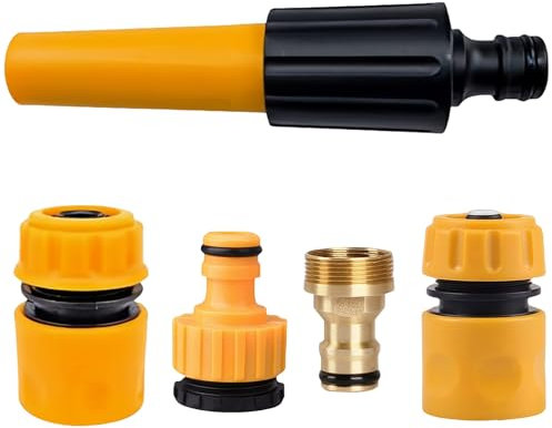 YUEHNEOM Garden Hose Connector Kit: Nozzle,Hose End Quick Connector,Hose Waterstop Connector,2in1 Threaded Tap Connector，Universal Tap Kitchen Adapters Hose Connector