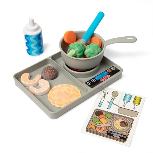 Melissa & Doug - Water Wow - Kit De Jeu Cuisinière 19 Pièces - Aliments Changeant De Couleur - Jeu Imitation - Jouet En Bois - Jeu D'Activité, Développement Et Apprentissage - Cadeau Enfant 3 Ans Et +