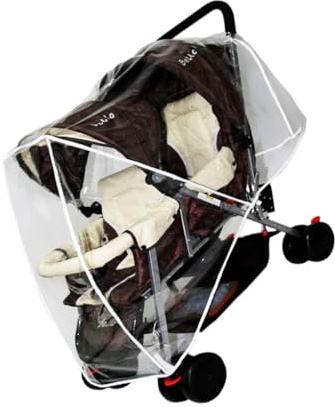 Zymoplas Kinderwagen Kinderwagen Transparent Regenschutz Babywanne Kinderwagen Universelles Zubehör Regenfester Regenmantel für Zwillinge
