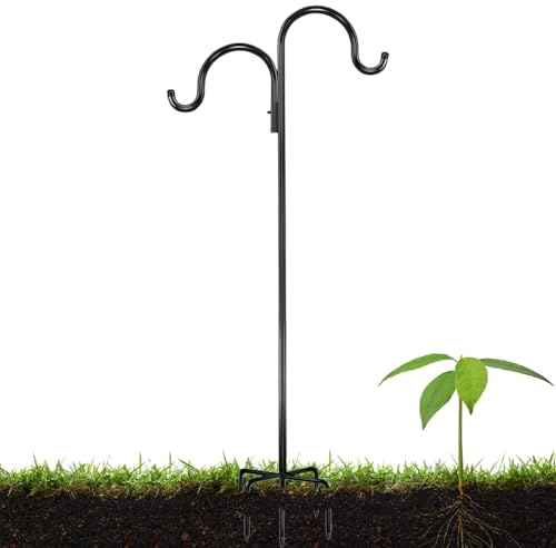 Metall Rankhilfe Ständer - Eisen Haken Halter, Deko Arm | Blumenampel Stange für Terrassendekorationen, Lampen, Vogelnester, Hofzubehör, Gartenständer