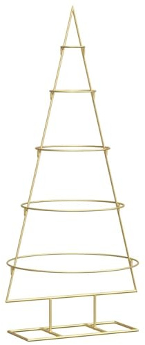 Gecheer Albero di Natale in metallo, struttura metallica elegante, design minimal chic, 125 cm, acciaio verniciato a polvere, per casa giardino terrazza