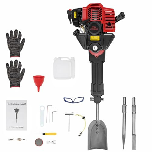 Motoazada profesional de gasolina de 1900 W, multifunción, 2 tiempos, con 3 accesorios para trasplantar árboles, cortar raíces, trabajos de excavación en jardín y viñedos