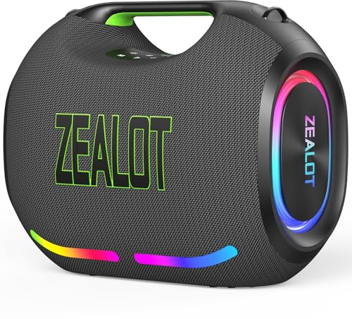 ZEALOT Cassa Bluetooth Portatile ZE21,Potenza di Picco di 300W,Bassi Potenti con Luci,Impermeabile IPX6,Ideale per Feste,Attività all’aperto e uso a bordo piscina