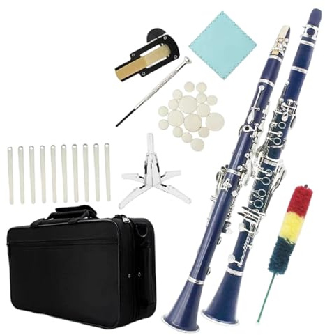 Professionelle Klarinette Blaue B Klarinette 17 Tasten Bakelit Material Standard Musikinstrumente