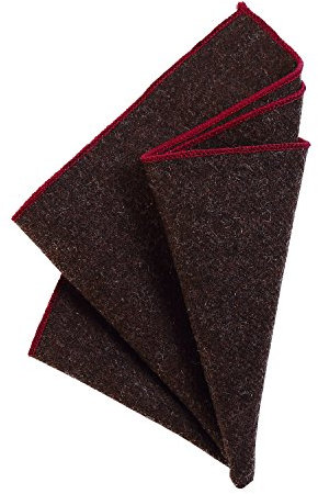 DonDon Herren Einstecktuch Taschentuch 23 x 23 cm zum selber falten aus Baumwolle Tweed Style einfarbig dunkelbraun